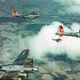 A P-51 Mustang escorts 8th Air Force B-17 Flying Fortress bombers on a raid into Germany. When the long-range Mustang arrived on the scene, the USAAF finally had a fighter that could accompany the bombers all the way to the target and home again. (US Air Force)